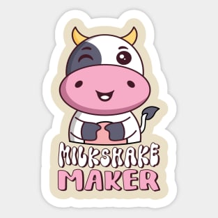 Milkshake Maker Kawaii Milk Cow Lover Sticker